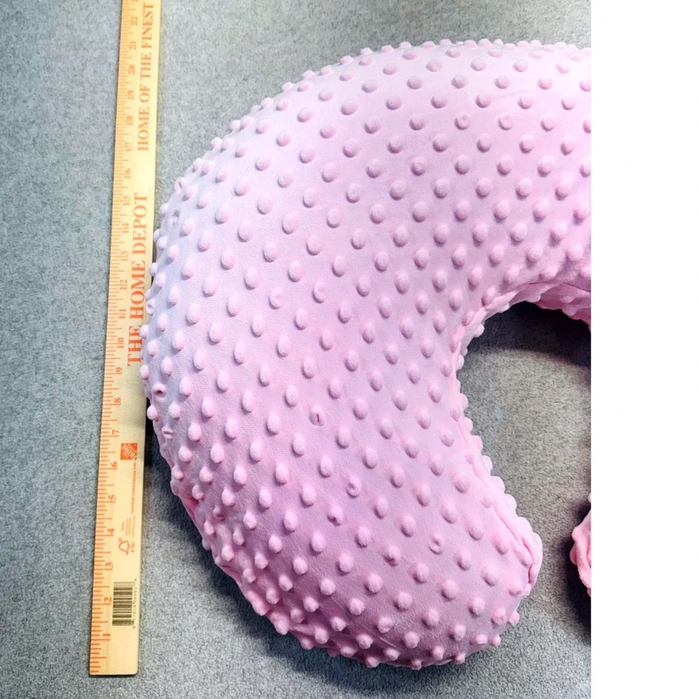 Pink Minky Dot‎ Nursing Support Pillow Soft Plush Baby Feeding Cushion Washable